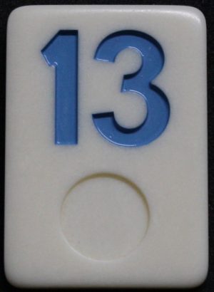 PARTS ONLY - Deluxe Rummy O Board Game - (1) Blue Number 13 Tile Only