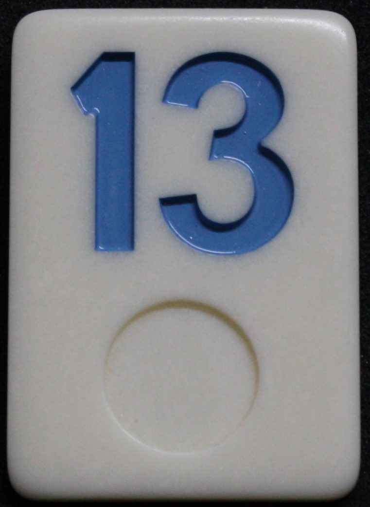 PARTS ONLY - Rummy - O Board Game - (1) Blue Number 13 Tile Only