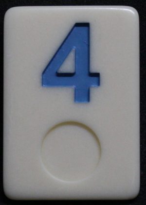 PARTS ONLY - Rummy - O Board Game - (1) Blue Number 4 Tile Only