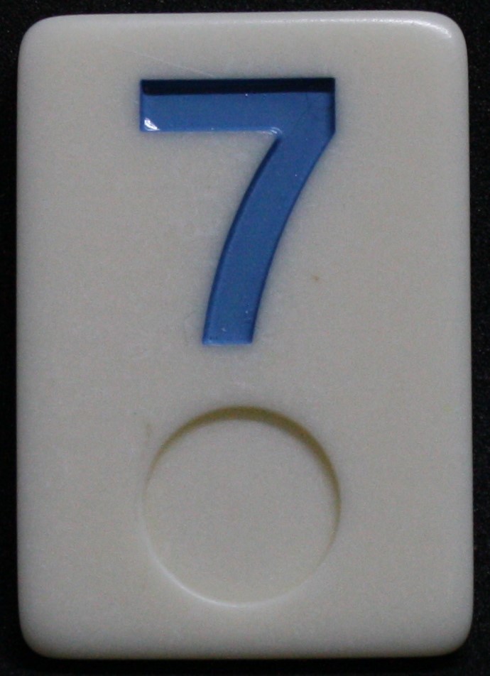 PARTS ONLY - Rummy - O Board Game - (1) Blue Number 7 Tile Only