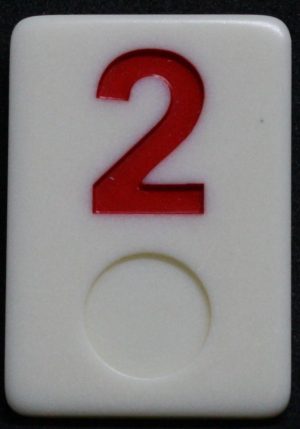 PARTS ONLY - Rummy - O Board Game - (1) Red Number 2 Tile Only