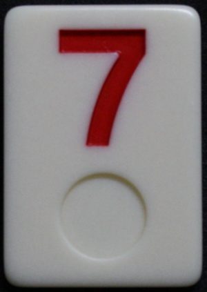 PARTS ONLY - Rummy - O Board Game - (1) Red Number 7 Tile Only