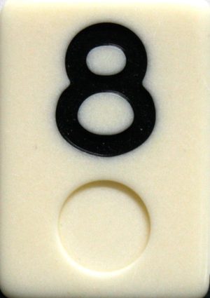 PARTS ONLY - Deluxe Rummy O Board Game - (1) Black Number 8 Tile Only