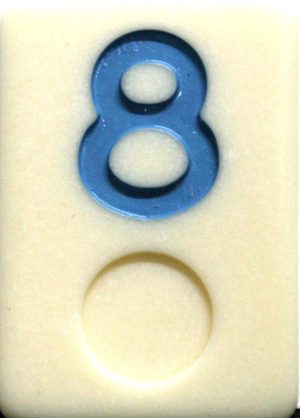 PARTS ONLY - Deluxe Rummy O Board Game - (1) Blue Number 8 Tile Only