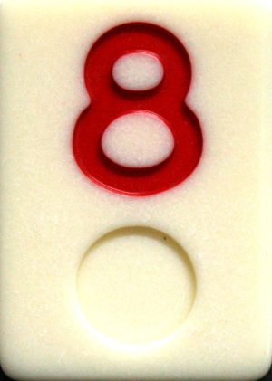 PARTS ONLY - Rummy - O Board Game - (1) Red Number 8 Tile Only