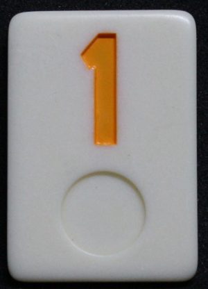 PARTS ONLY - Rummy - O Board Game - (1) Yellow Number 1 Tile Only