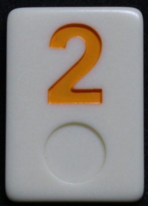 PARTS ONLY - Rummy - O Board Game - (1) Yellow Number 2 Tile Only