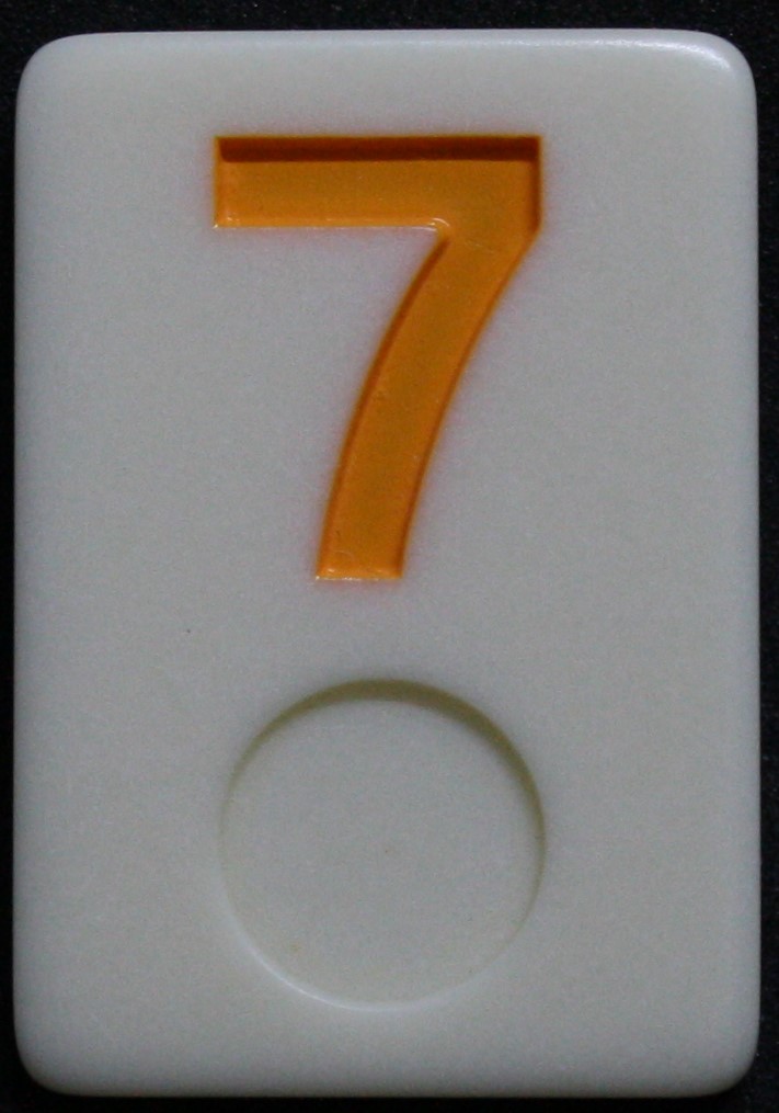 PARTS ONLY - Rummy - O Board Game - (1) Yellow Number 7 Tile Only