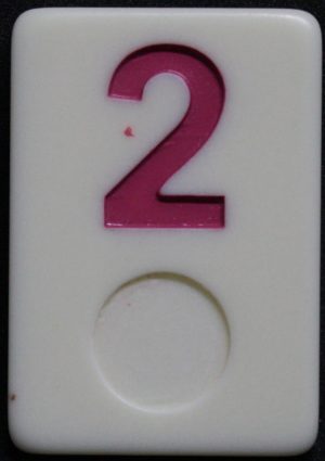 PARTS ONLY - Deluxe Rummy O Board Game - (1) Pink Number 2 Tile Only