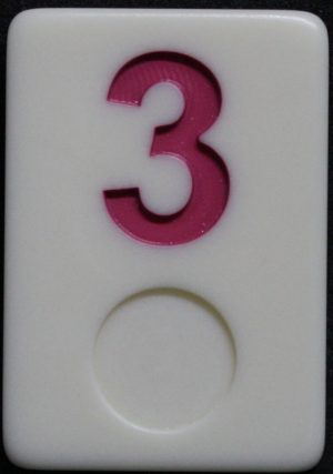 PARTS ONLY - Deluxe Rummy O Board Game - (1) Pink Number 3 Tile Only
