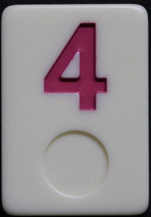 PARTS ONLY - Deluxe Rummy O Board Game - (1) Pink Number 4 Tile Only