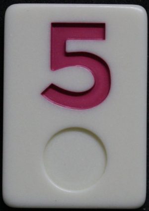 PARTS ONLY - Deluxe Rummy O Board Game - (1) Pink Number 5 Tile Only