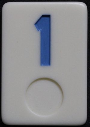 PARTS ONLY - Deluxe Rummy O Board Game - (1) Blue Number 1 Tile Only
