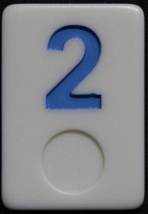 PARTS ONLY - Deluxe Rummy O Board Game - (1) Blue Number 2 Tile Only