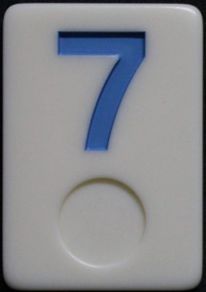 PARTS ONLY - Deluxe Rummy O Board Game - (1) Blue Number 7 Tile Only