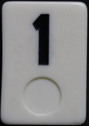 PARTS ONLY - Deluxe Rummy O Board Game - (1) Black Number 1 Tile Only