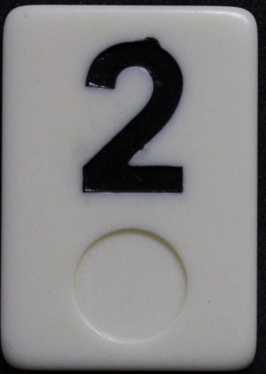 PARTS ONLY - Deluxe Rummy O Board Game - (1) Black Number 2 Tile Only