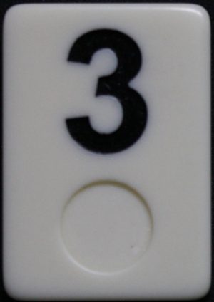 PARTS ONLY - Deluxe Rummy O Board Game - (1) Black Number 3 Tile Only