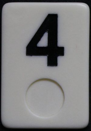 PARTS ONLY - Deluxe Rummy O Board Game - (1) Black Number 4 Tile Only