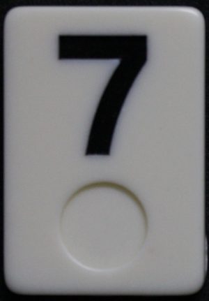 PARTS ONLY - Deluxe Rummy O Board Game - (1) Black Number 7 Tile Only
