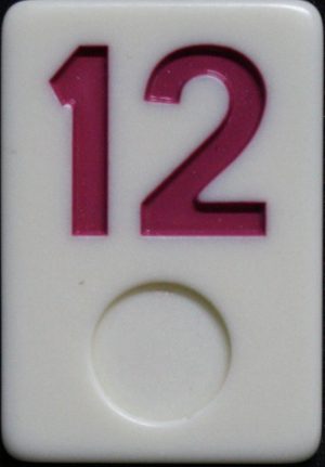 PARTS ONLY - Deluxe Rummy O Board Game - (1) Pink Number 12 Tile Only
