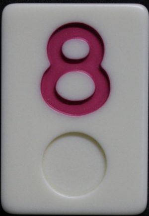 PARTS ONLY - Deluxe Rummy O Board Game - (1) Pink Number 8 Tile Only