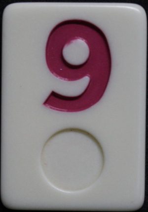 PARTS ONLY - Deluxe Rummy O Board Game - (1) Pink Number 9 Tile Only