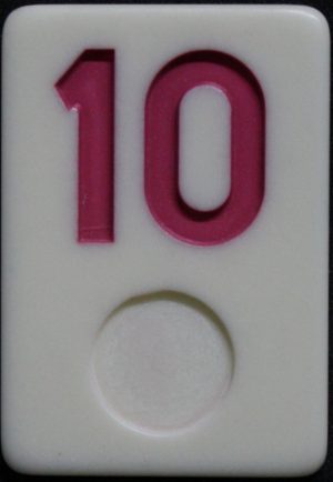 PARTS ONLY - Deluxe Rummy O Board Game - (1) Pink Number 10 Tile Only