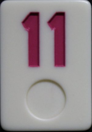 PARTS ONLY - Deluxe Rummy O Board Game - (1) Pink Number 11 Tile Only