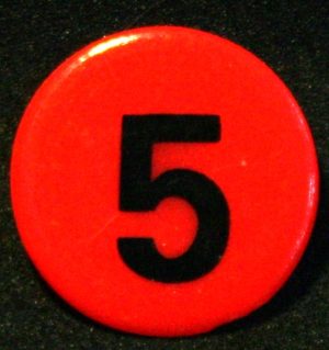 PARTS ONLY - Getaway Board Game - (1) Number 5 Visa Chip Only