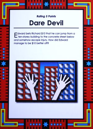 PARTS ONLY - I.Q. Challenge Lateral Thinking Game - (1) Pack of 10 Giant Puzzle Cards