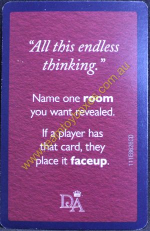 PARTS ONLY - Clue Downton Abbey Board Game - (1) #7 Clue Card Only