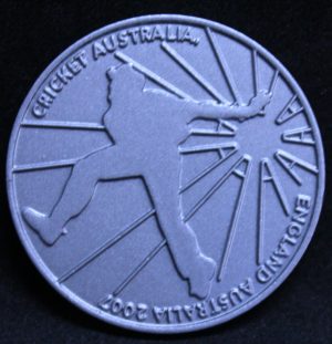 PARTS ONLY - Cricket Australia DVD Challenge Board Game - (1) Memorial Coin Only