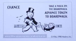 PARTS ONLY - Monopoly Board Game 2000 Millennium Tin Edition - #2 Chance Card Only