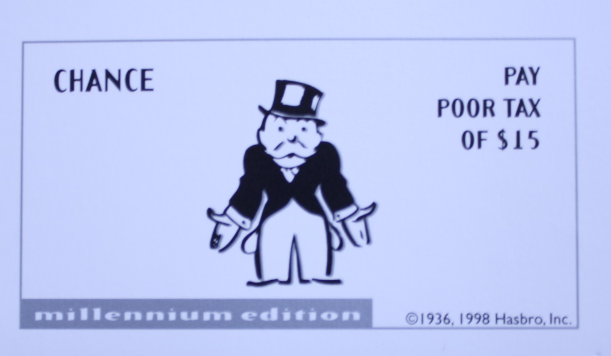 PARTS ONLY - Monopoly Board Game 2000 Millennium Tin Edition - #11 Chance Card Only