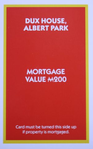 PARTS ONLY - Monopoly "The Block" (2018) Board Game - (1) Dux House Albert Park Title Deed Only