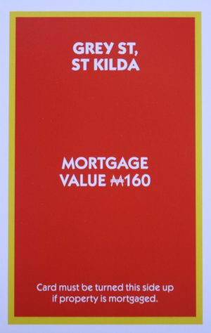 PARTS ONLY - Monopoly "The Block" (2018) Board Game - (1) Grey St. St Kilda Title Deed Only