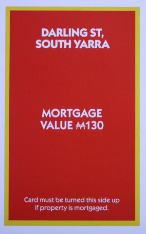 PARTS ONLY - Monopoly "The Block" (2018) Board Game - (1) Darling St. South Yarra Title Deed Only
