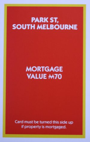 PARTS ONLY - Monopoly "The Block" (2018) Board Game - (1) Park St. South Melbourne Title Deed Only