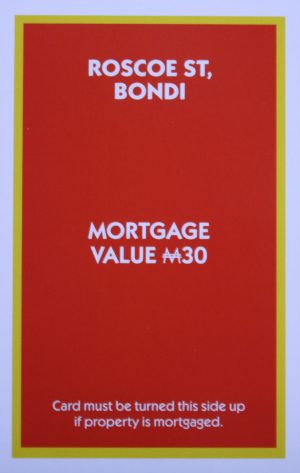 PARTS ONLY - Monopoly "The Block" (2018) Board Game - (1) Roscoe St. Bondi Title Deed Only