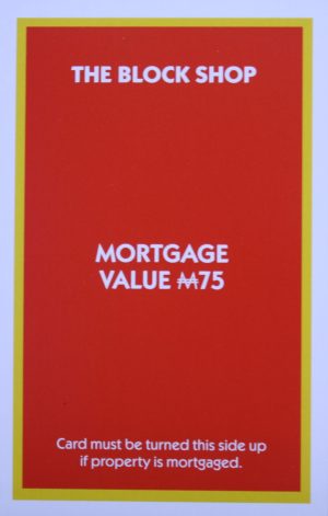 PARTS ONLY - Monopoly "The Block" (2018) Board Game - (1) The Block Shop Title Deed Only