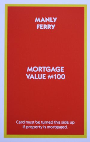 PARTS ONLY - Monopoly "The Block" (2018) Board Game - (1) Manly Ferry Title Deed Only