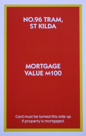 PARTS ONLY - Monopoly "The Block" (2018) Board Game - (1) No. 96 Tram St. Kilda Title Deed Only