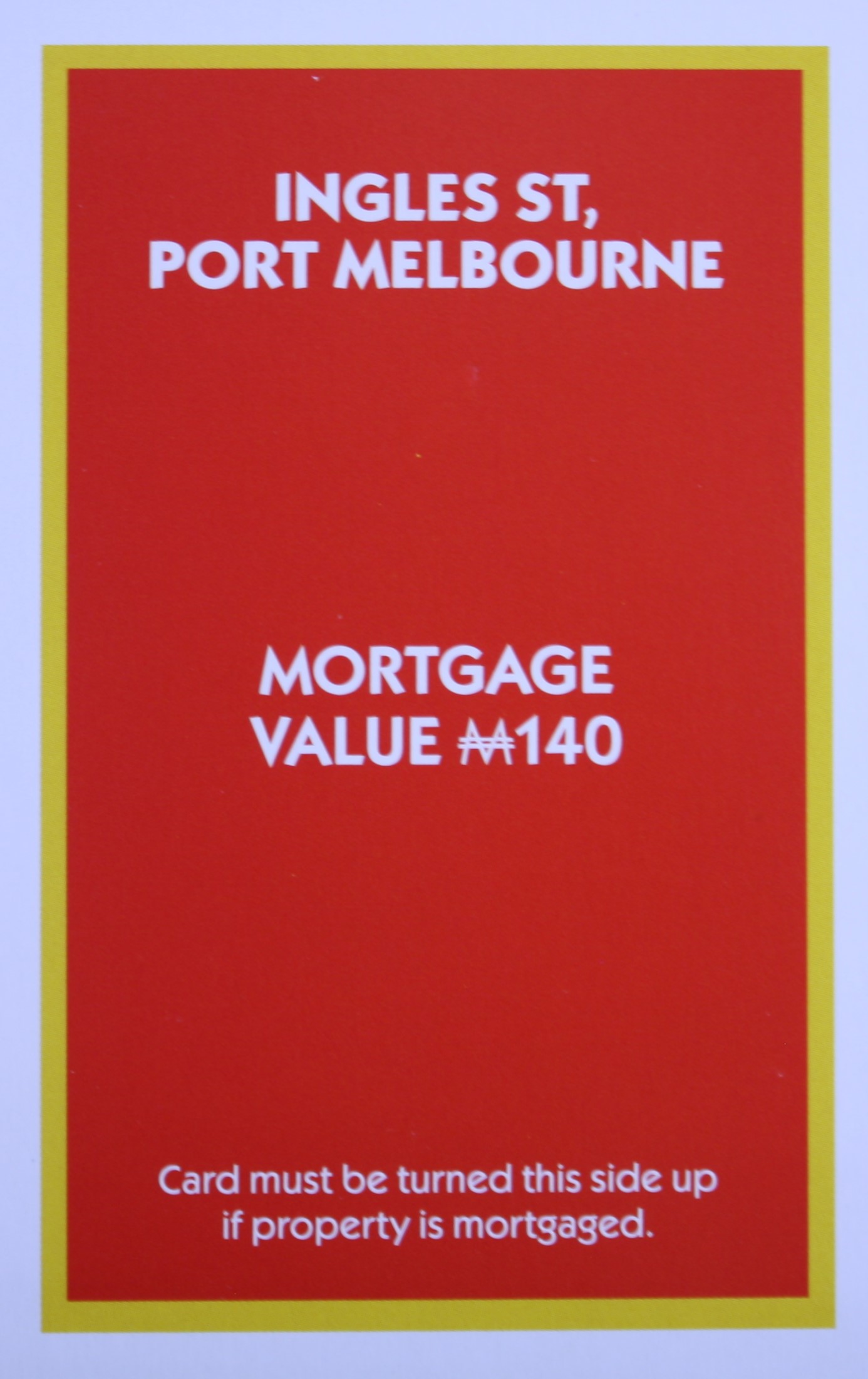PARTS ONLY - Monopoly "The Block" (2018) Board Game - (1) Ingles St. Port Melbourne Title Deed Only
