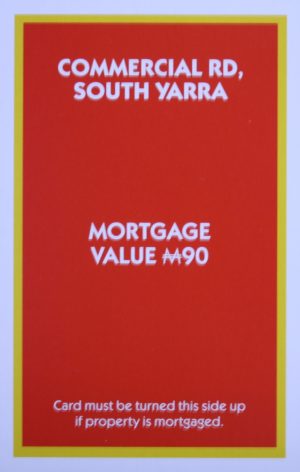 PARTS ONLY - Monopoly "The Block" (2018) Board Game - (1) Commercial Rd. South Yarra Title Deed Only