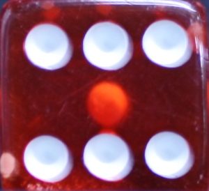 PARTS ONLY - Pocket Money Board Game (1) Translucent Die Only