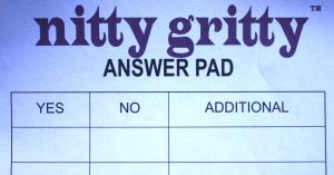 PARTS ONLY - Lets Get Down To The Nitty Gritty Board Game - (1) Answer Pad Single Sheet Only