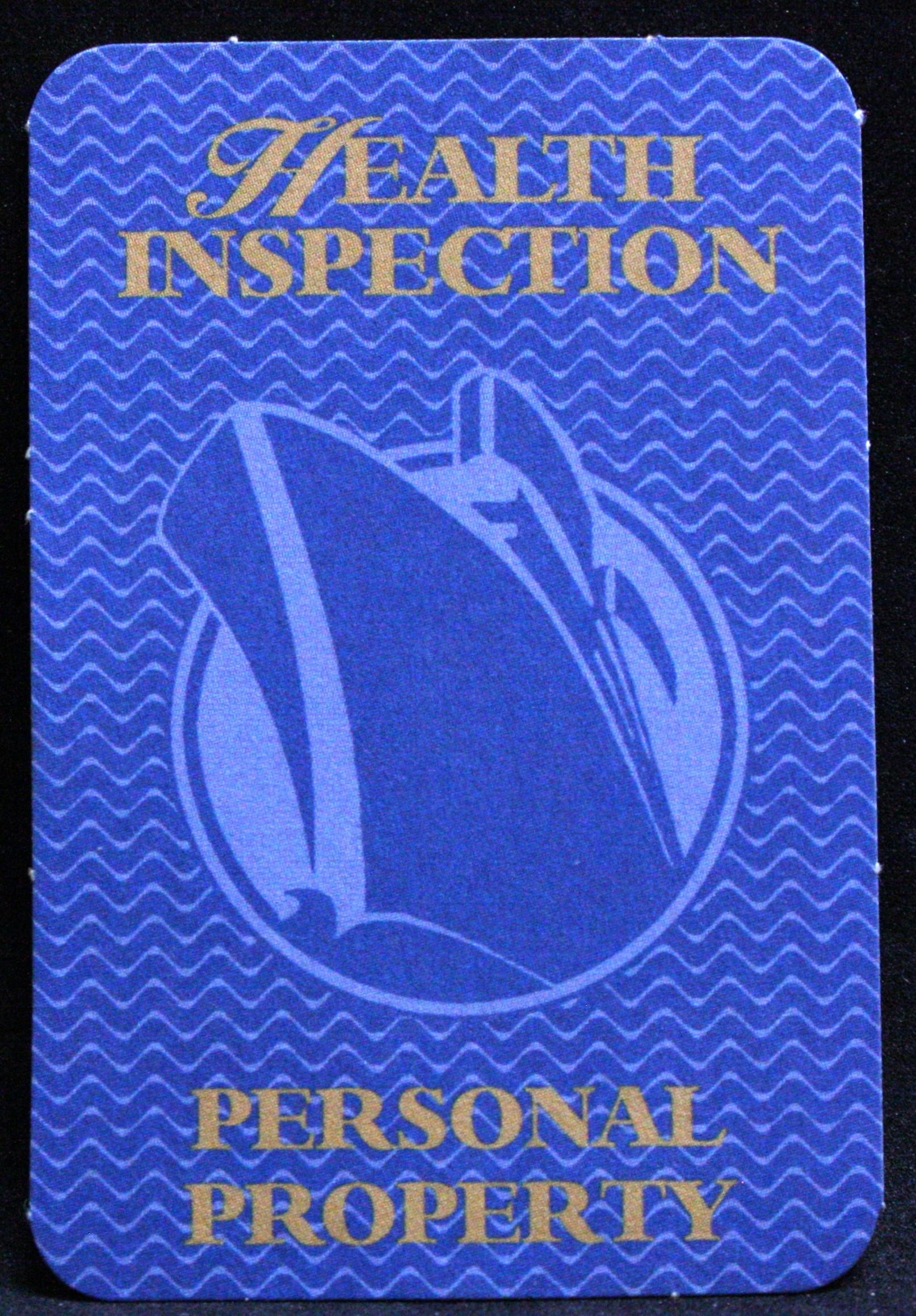 PARTS ONLY - Titanic The Board Game - (1) Blue Health Inspection Personal Property Card Only