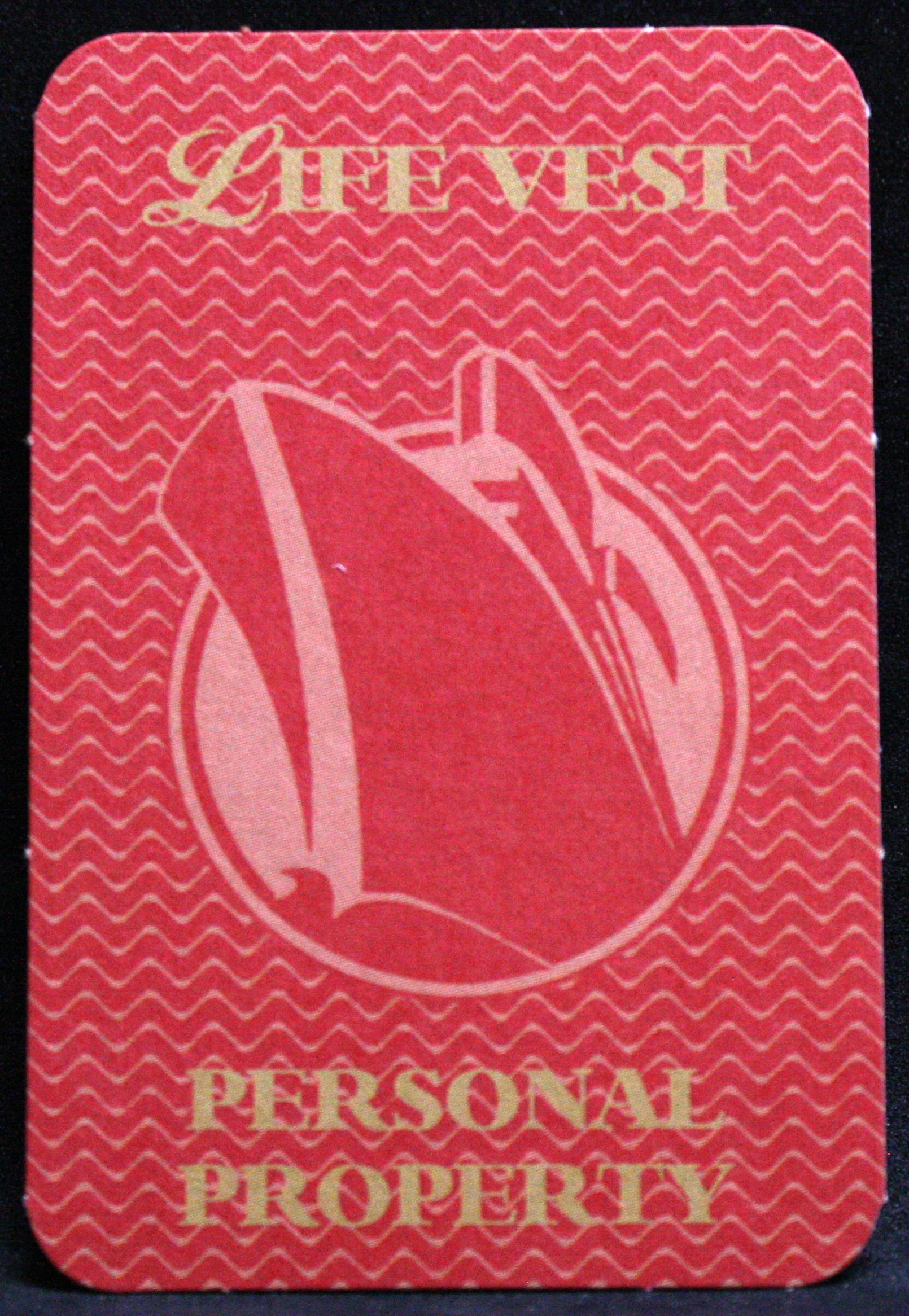 PARTS ONLY - Titanic The Board Game - (1) Red Life Vest Personal Property Card Only