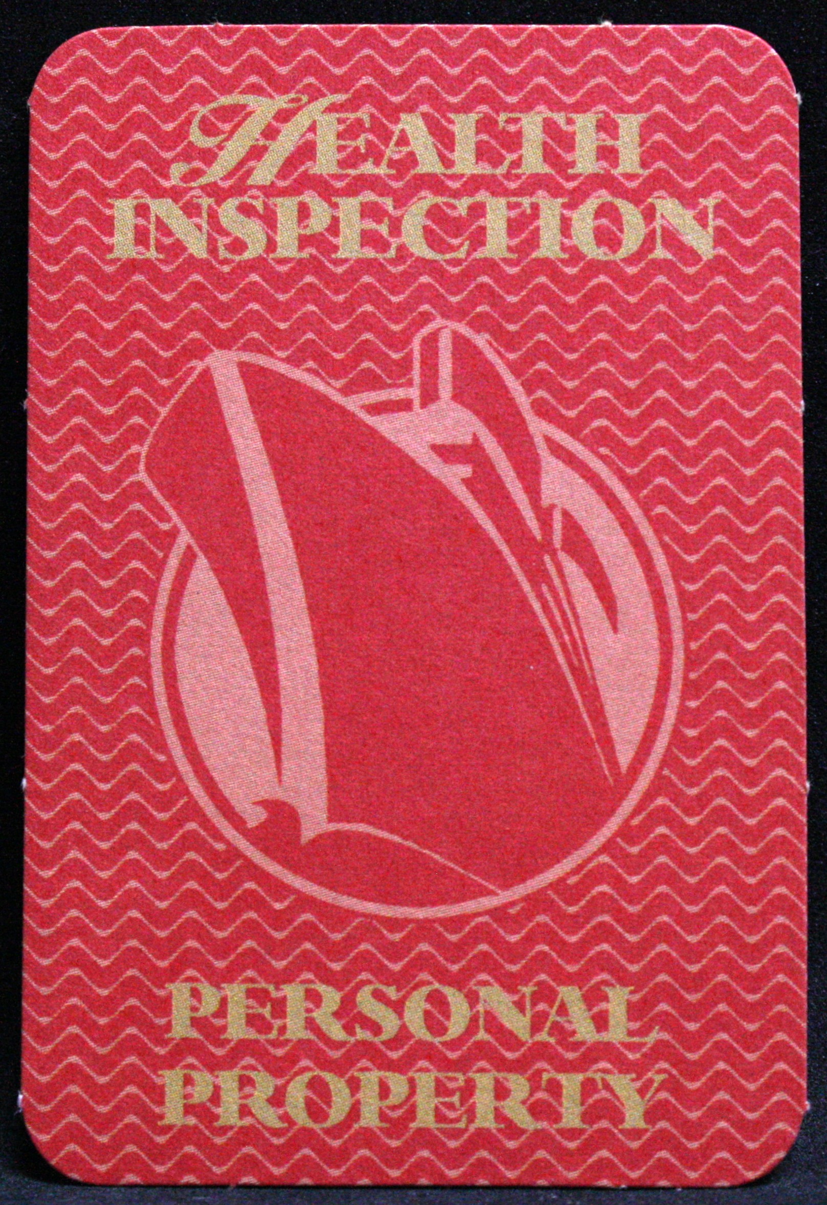 PARTS ONLY - Titanic The Board Game - (1) Red Health Inspection Personal Property Card Only